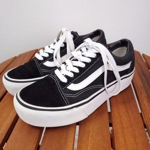Vans Old Skool Platform Sneakers Black White 5 5.5
